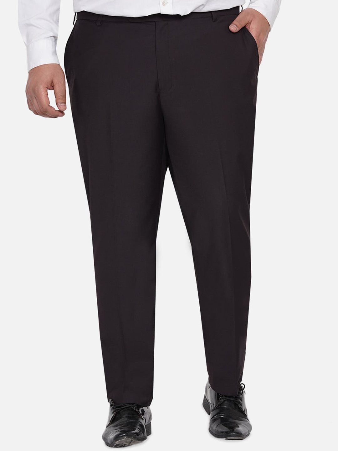 

John Pride Plus Size Men Plus Size Brown Formal Trouser