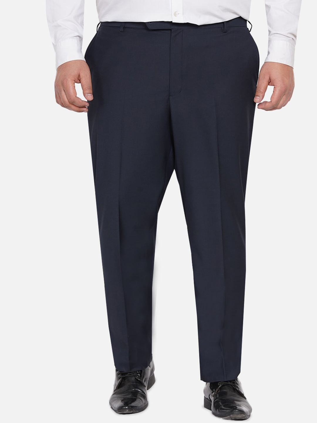 

John Pride Men Plus Size Formal Trousers, Navy blue