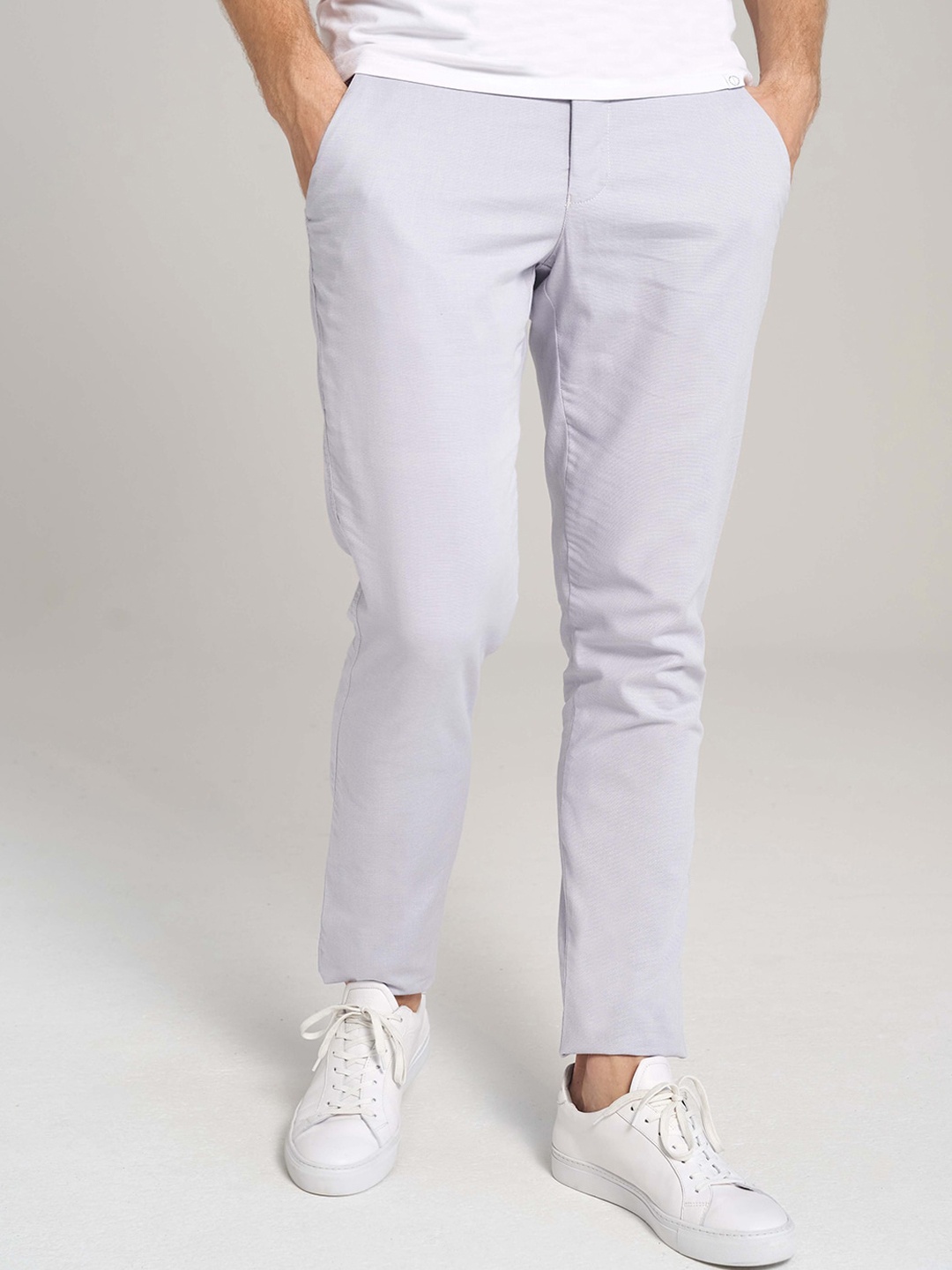 

Bruun & Stengade Men Grey Slim Fit Chinos Trousers