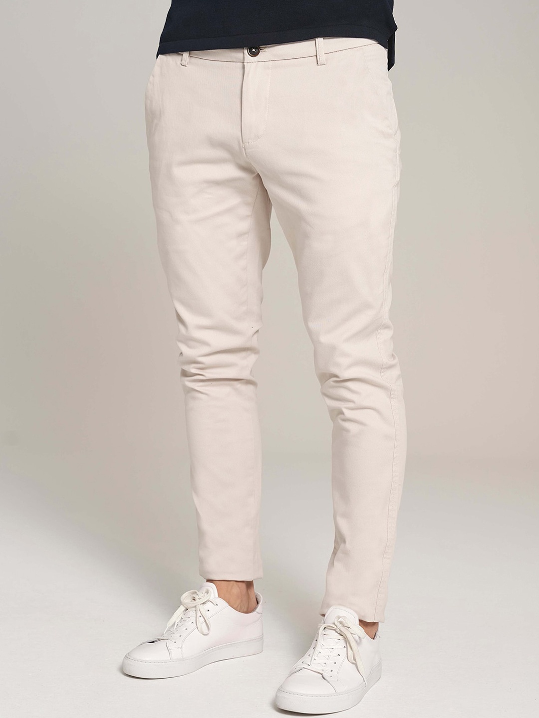 

Bruun & Stengade Men Beige Slim Fit Trousers