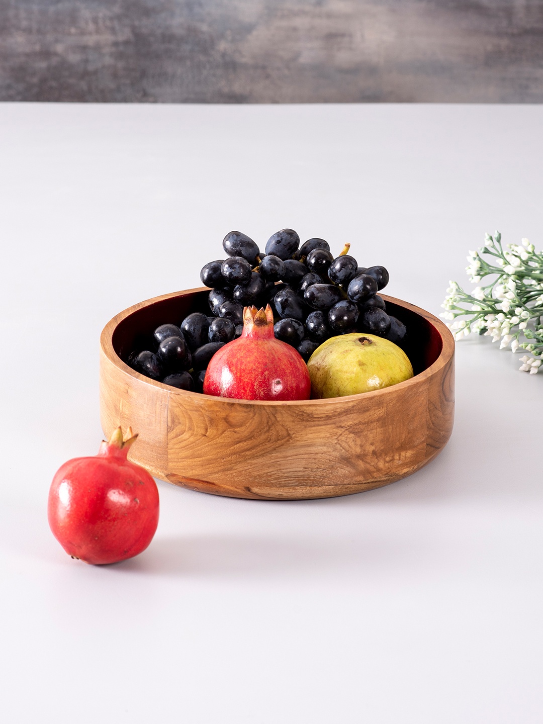 

nestroots Set of 2 Maroon & Brown Solid Decorative Bowls