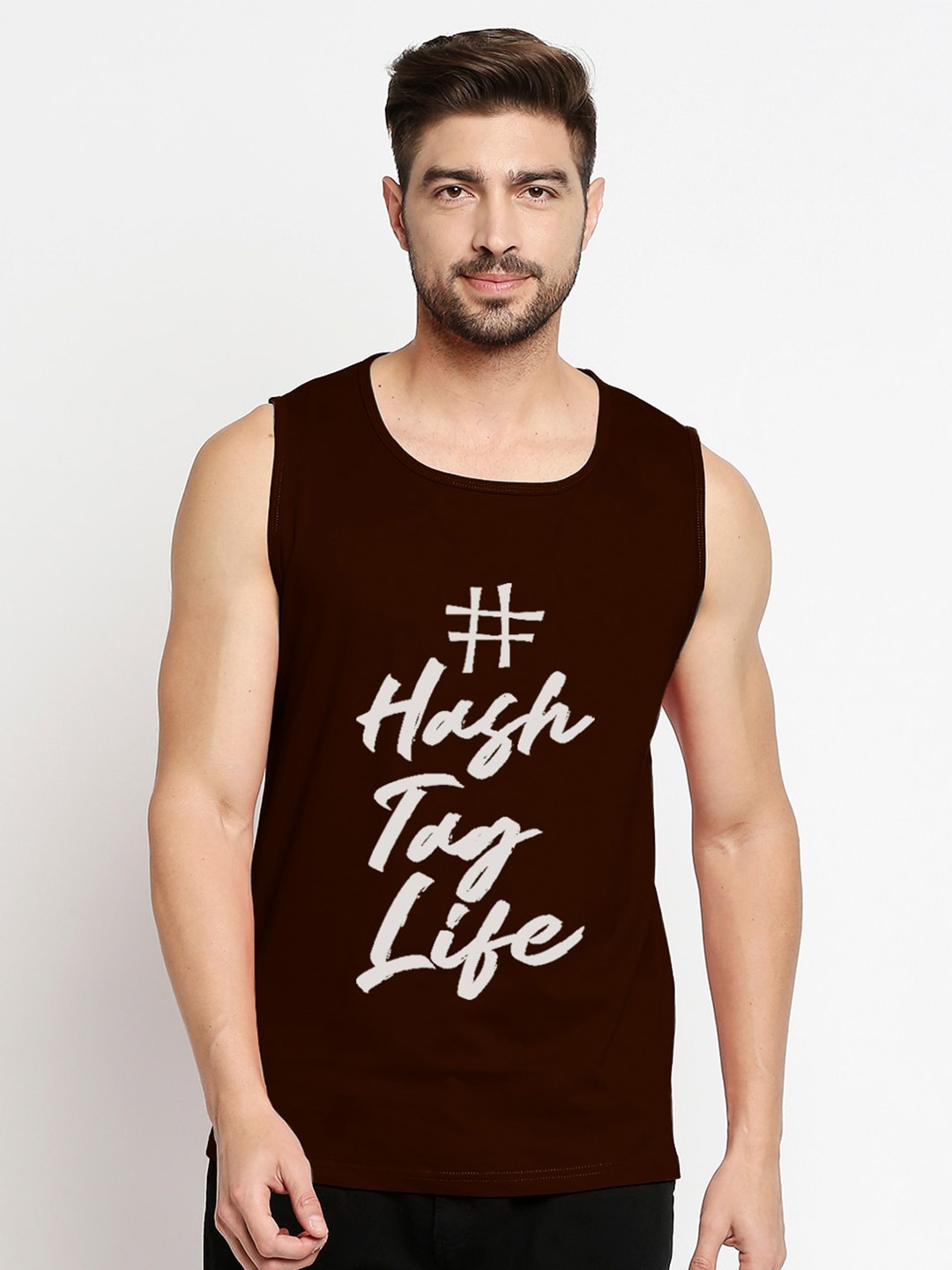 

Blacksmith Men Brown Typography Printed T-shirt