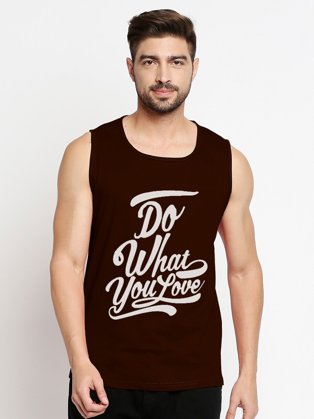 

Blacksmith Men Brown Typography Printed Pure Cotton Training or Gym T-shirt