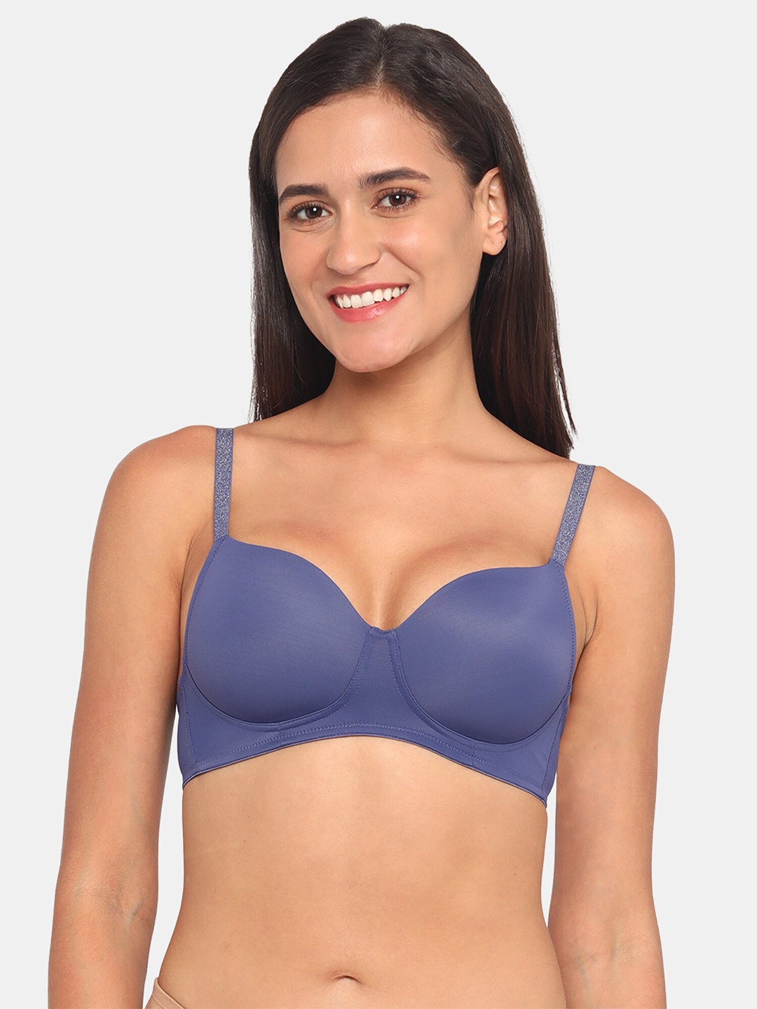 

Zivame Blue Lightly Padded Seamless T-Shirt Bra