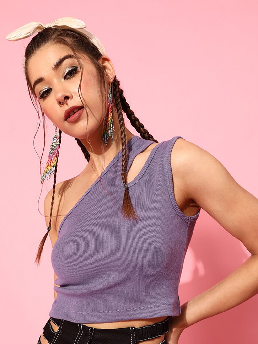 

STREET 9 Women Elegant Lavender Solid Top