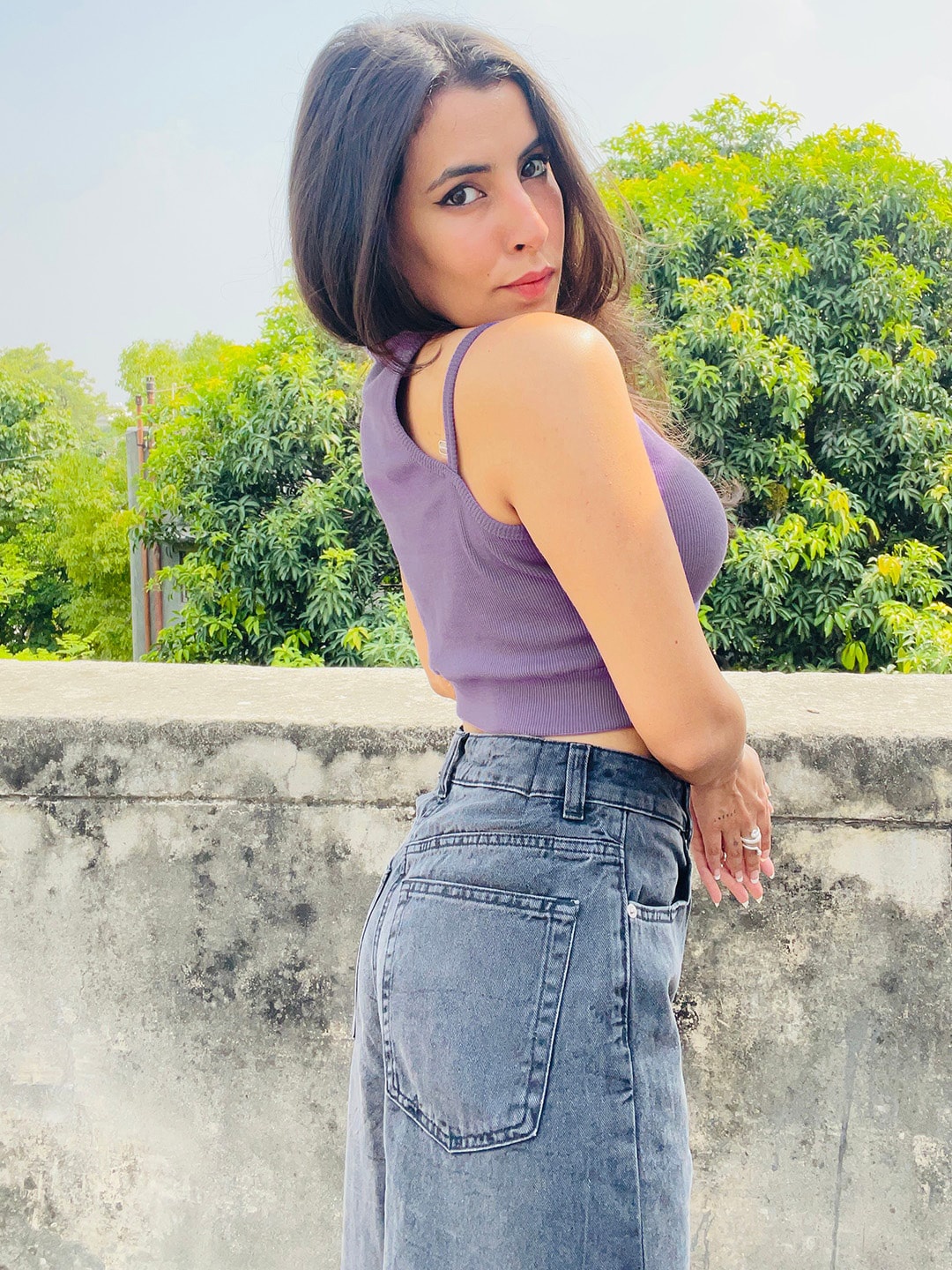 

STREET 9 Women Elegant Lavender Solid Top