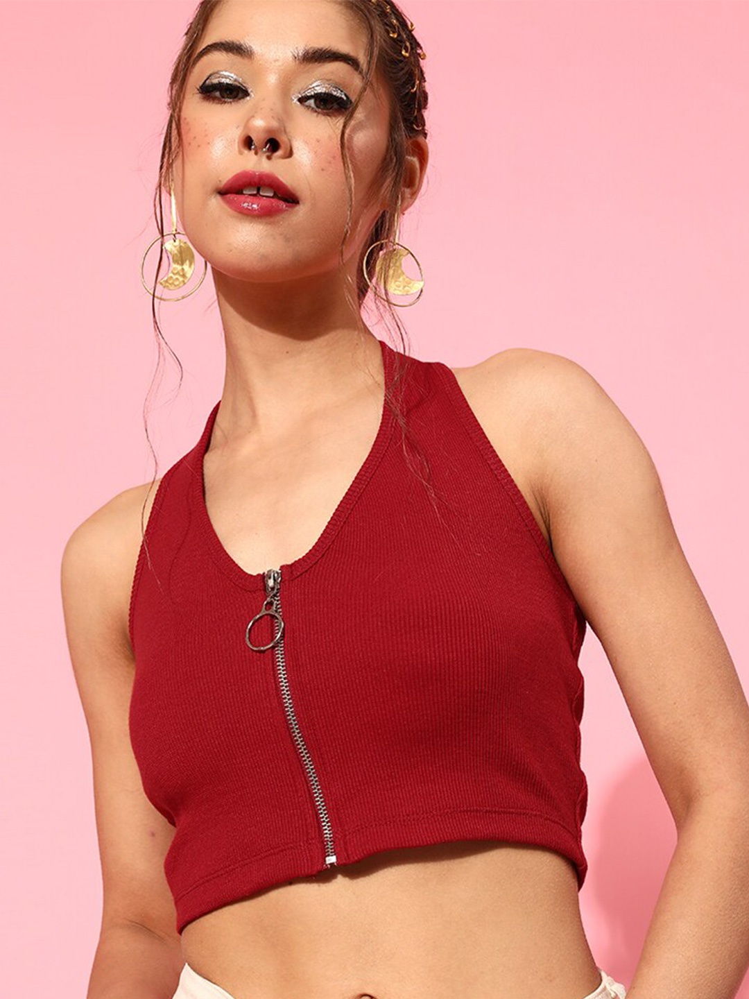 

STREET 9 Women Gorgeous Red Solid Top