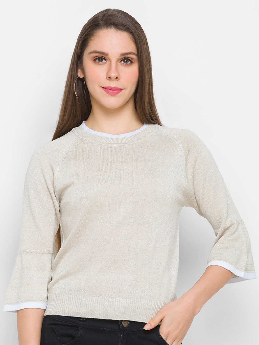 

Globus Women Beige Solid Pullover