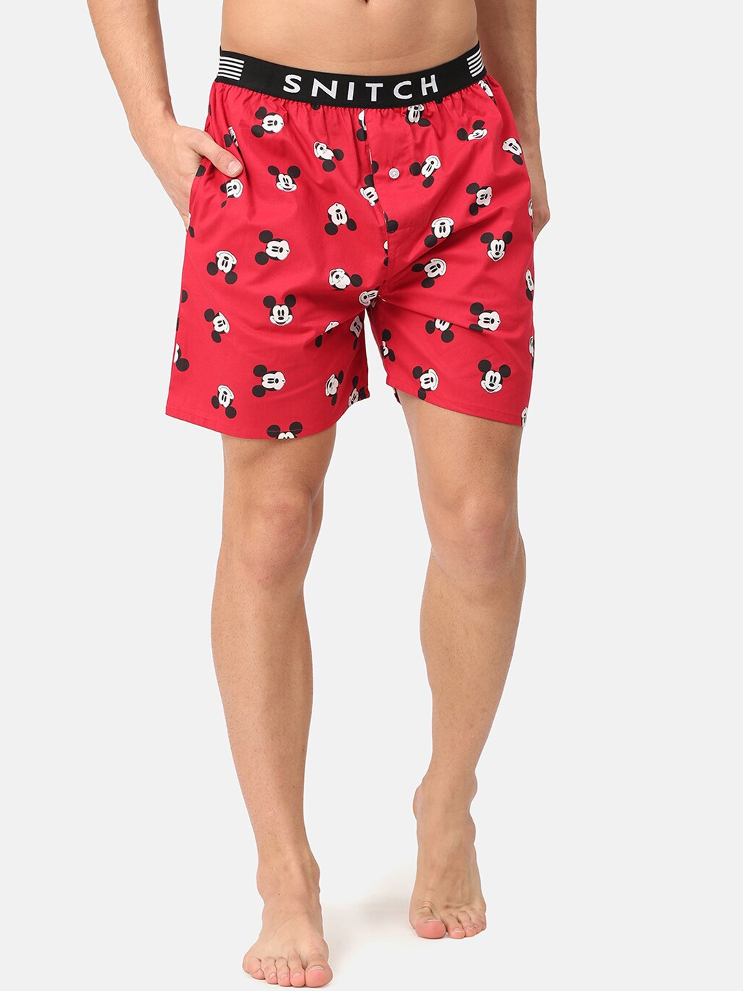 

Snitch Men Red & Black Printed Pure Cotton Boxer