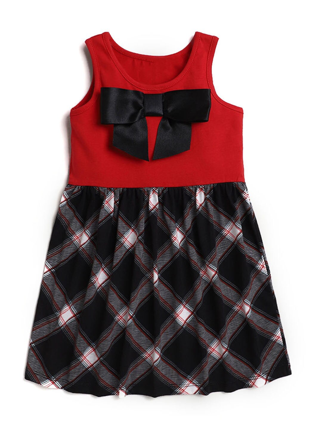 

Hopscotch Black & Red Checked Dress