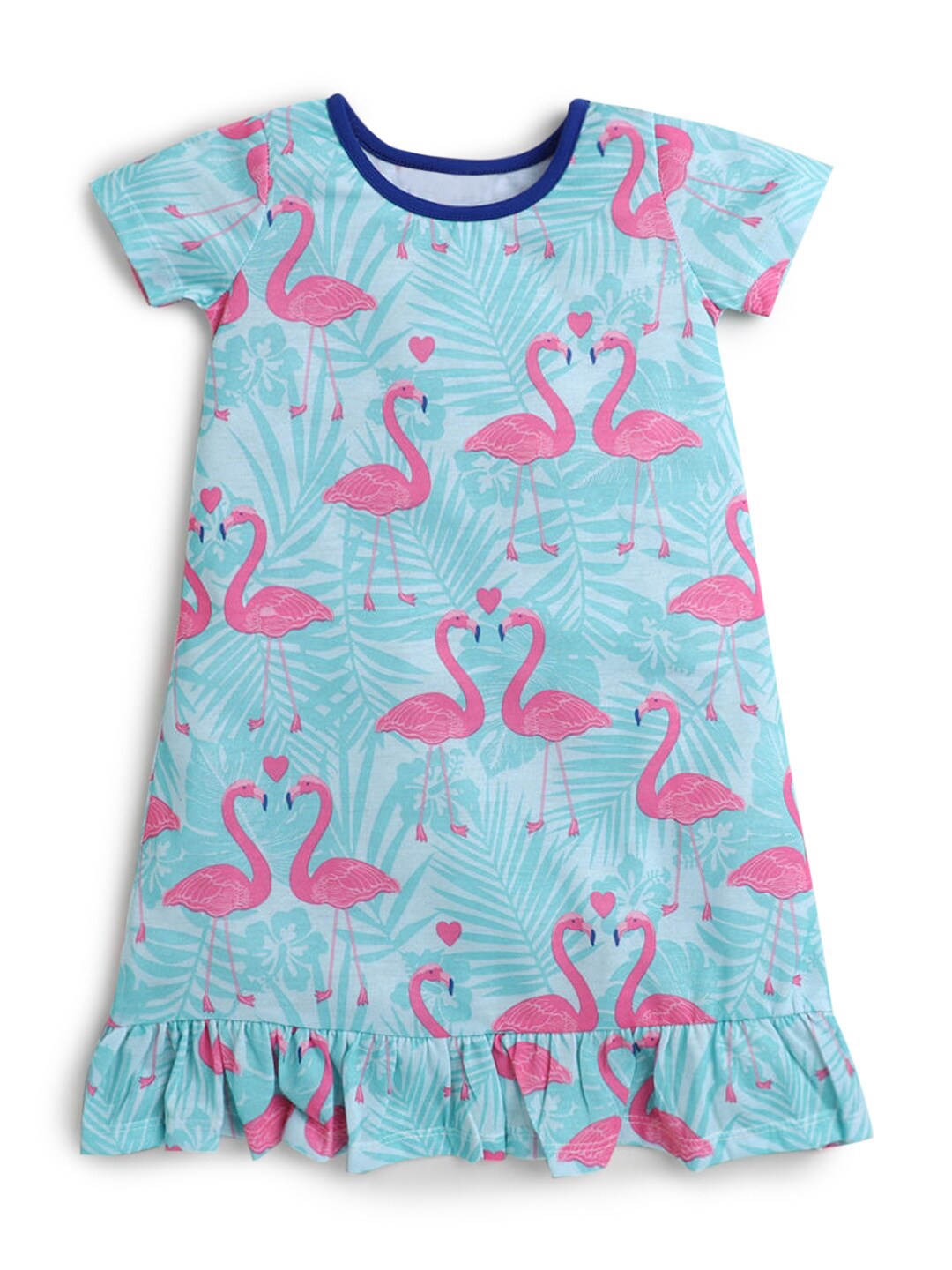 

Hopscotch Girls Blue Printed Nightdress