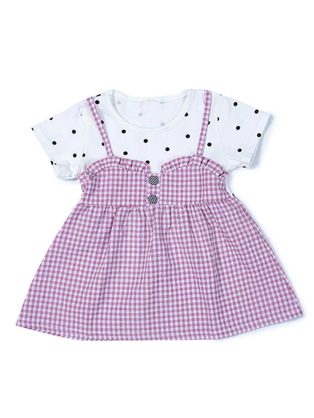 

Hopscotch Pink & White Checked A-Line Dress