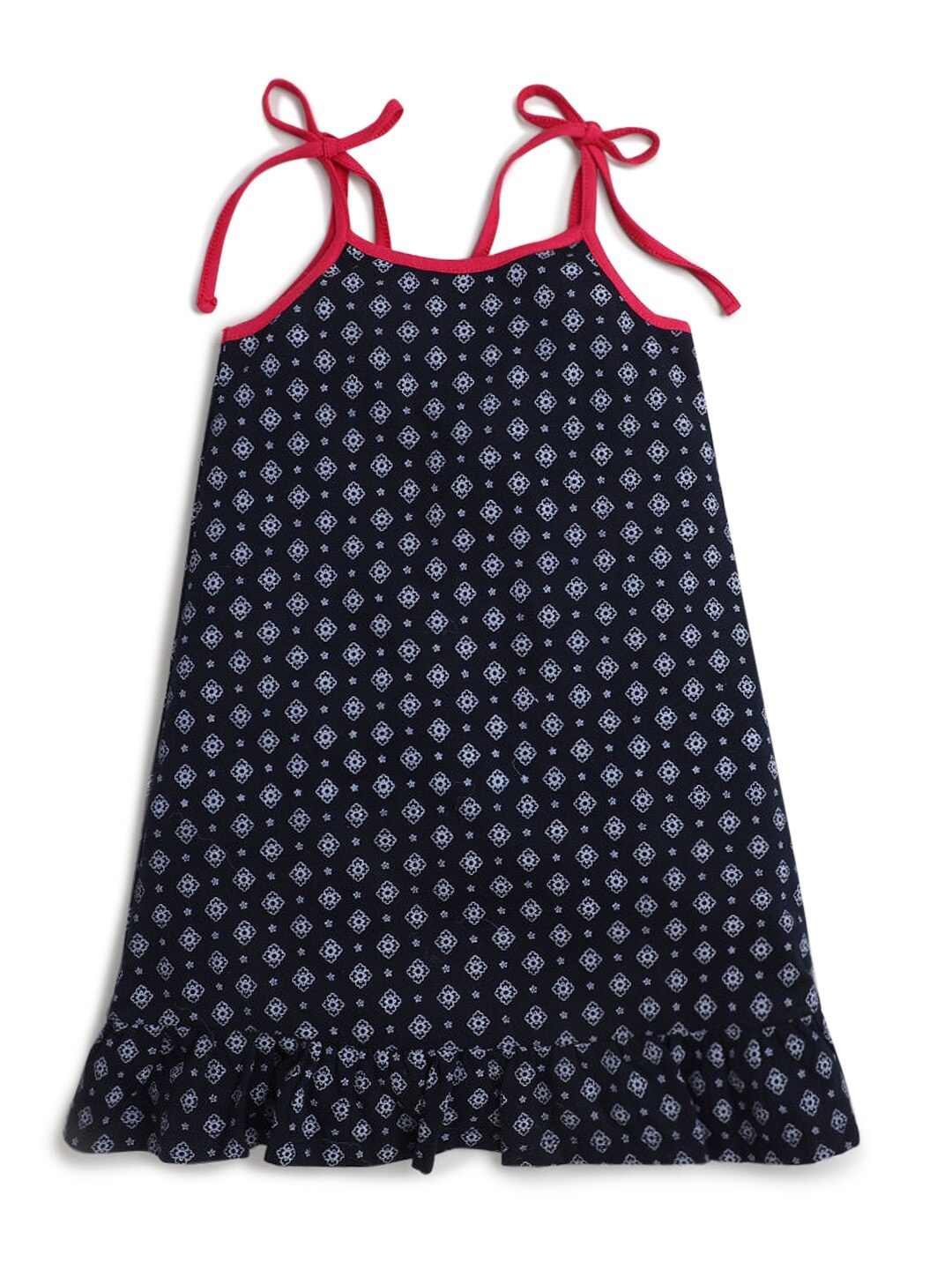 

Hopscotch Girls Navy Blue Printed Nightdress