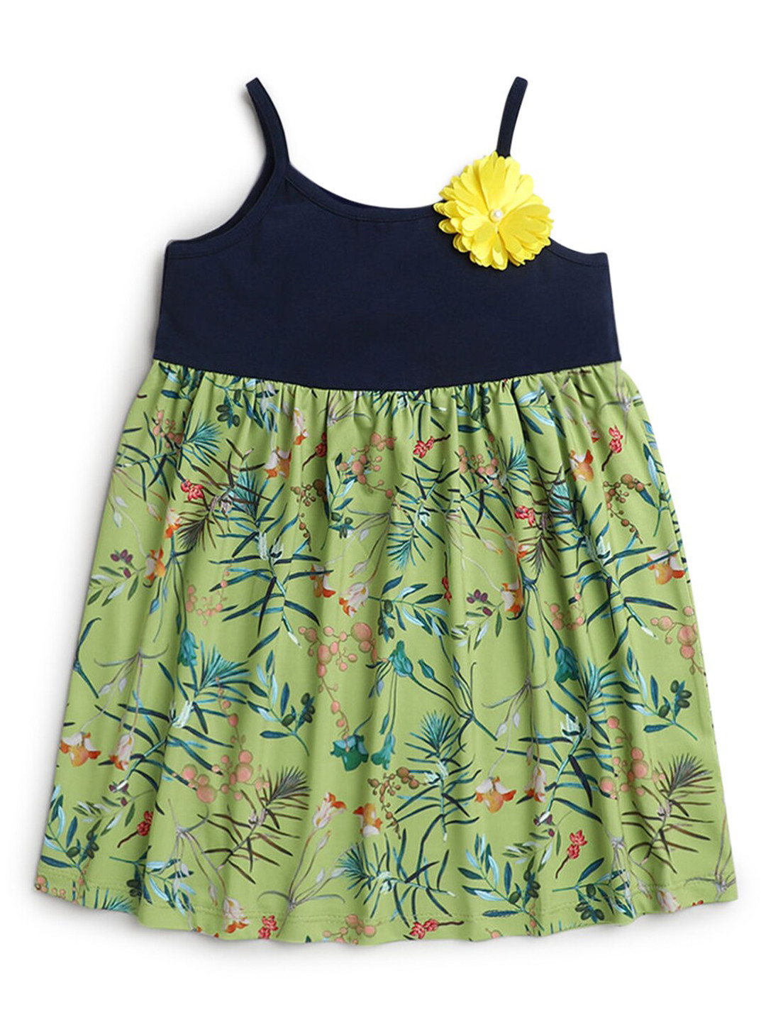 

Hopscotch Multicoloured Floral A-Line Pure Cotton Dress, Multi