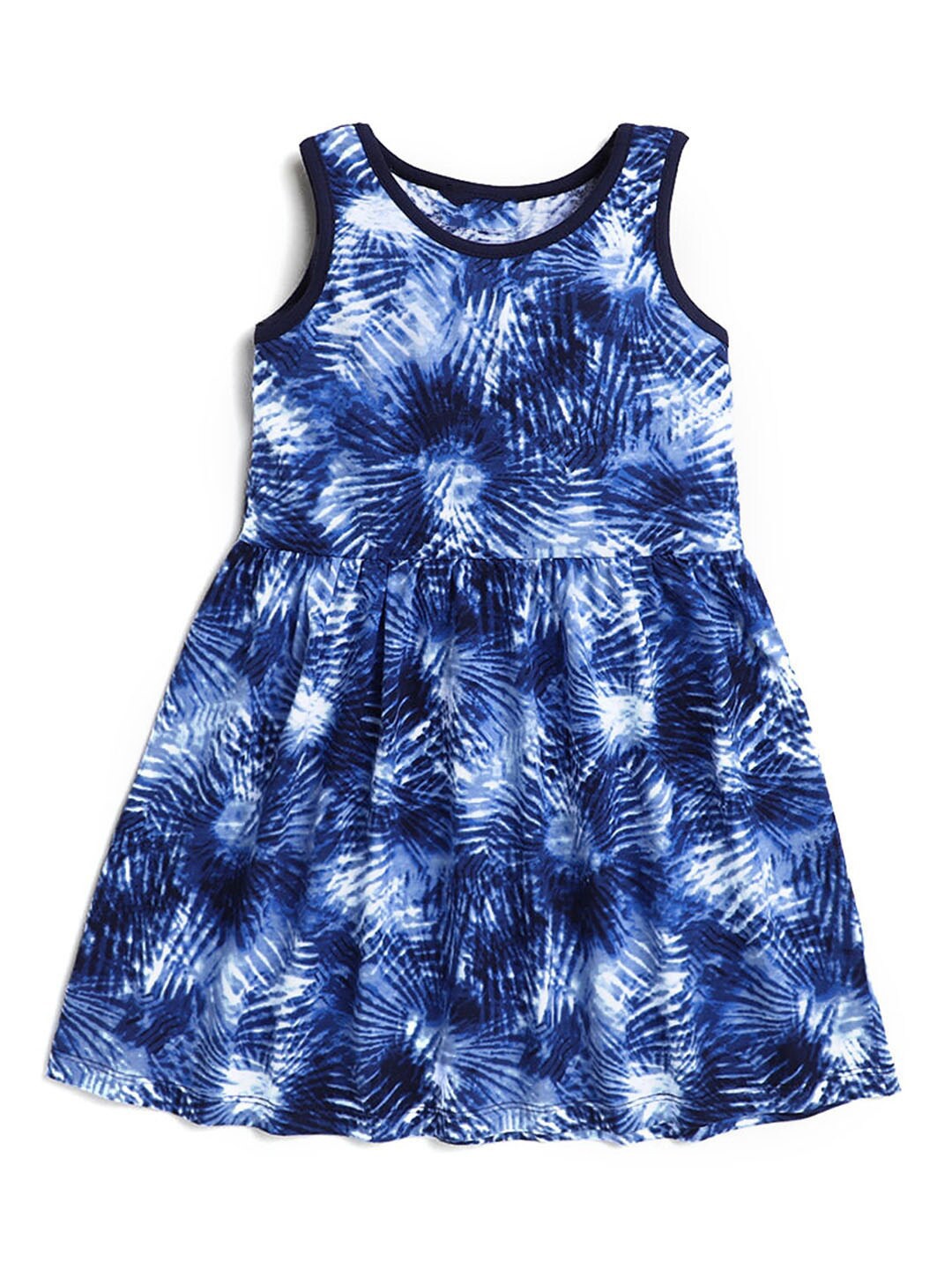 

Hopscotch Girls Blue & White Printed Dress