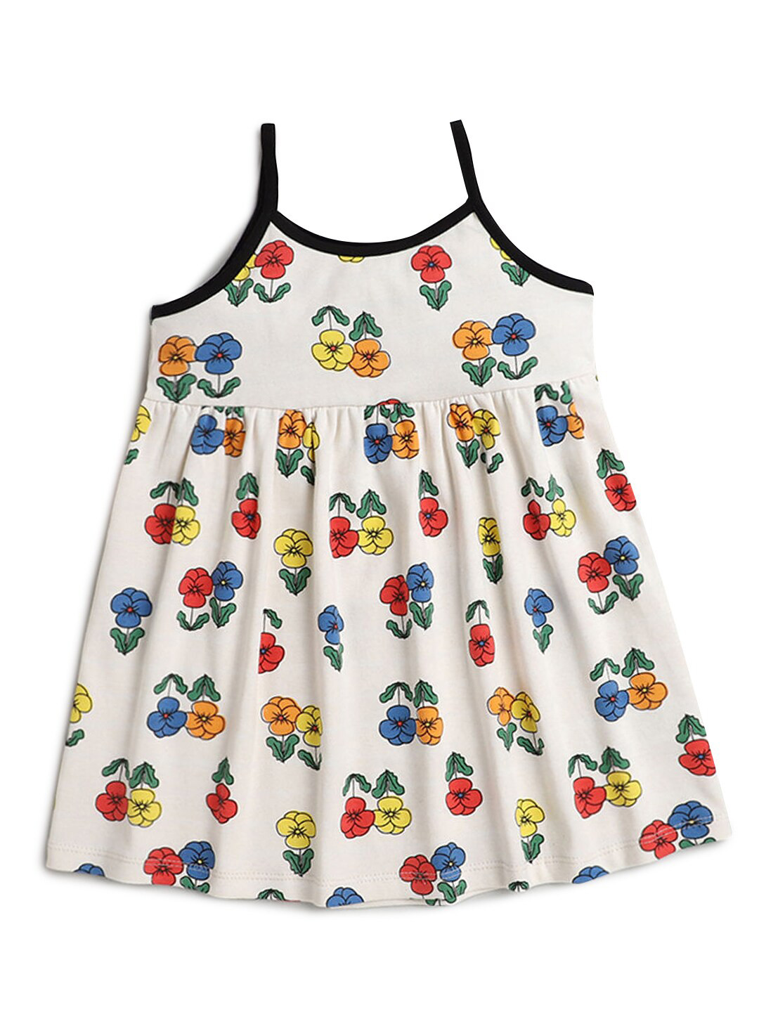 

Hopscotch White & Red Floral A-Line Cotton Dress