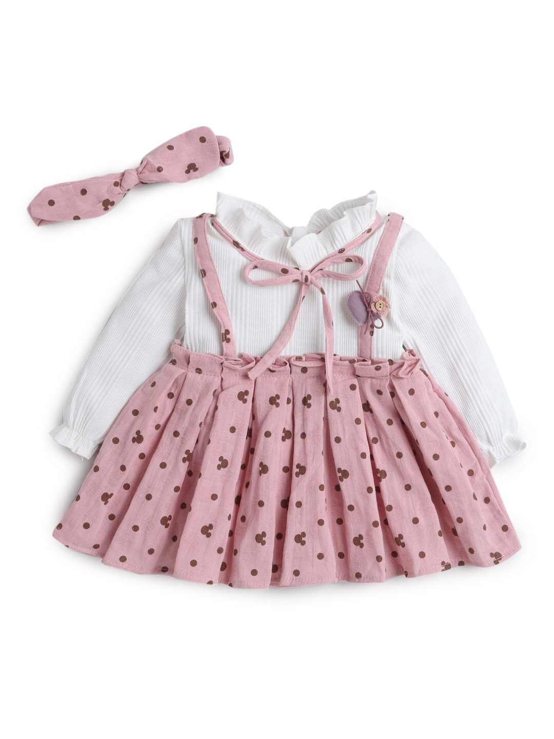 

Hopscotch Girls Pink & White Printed Pleated Maxi Dress