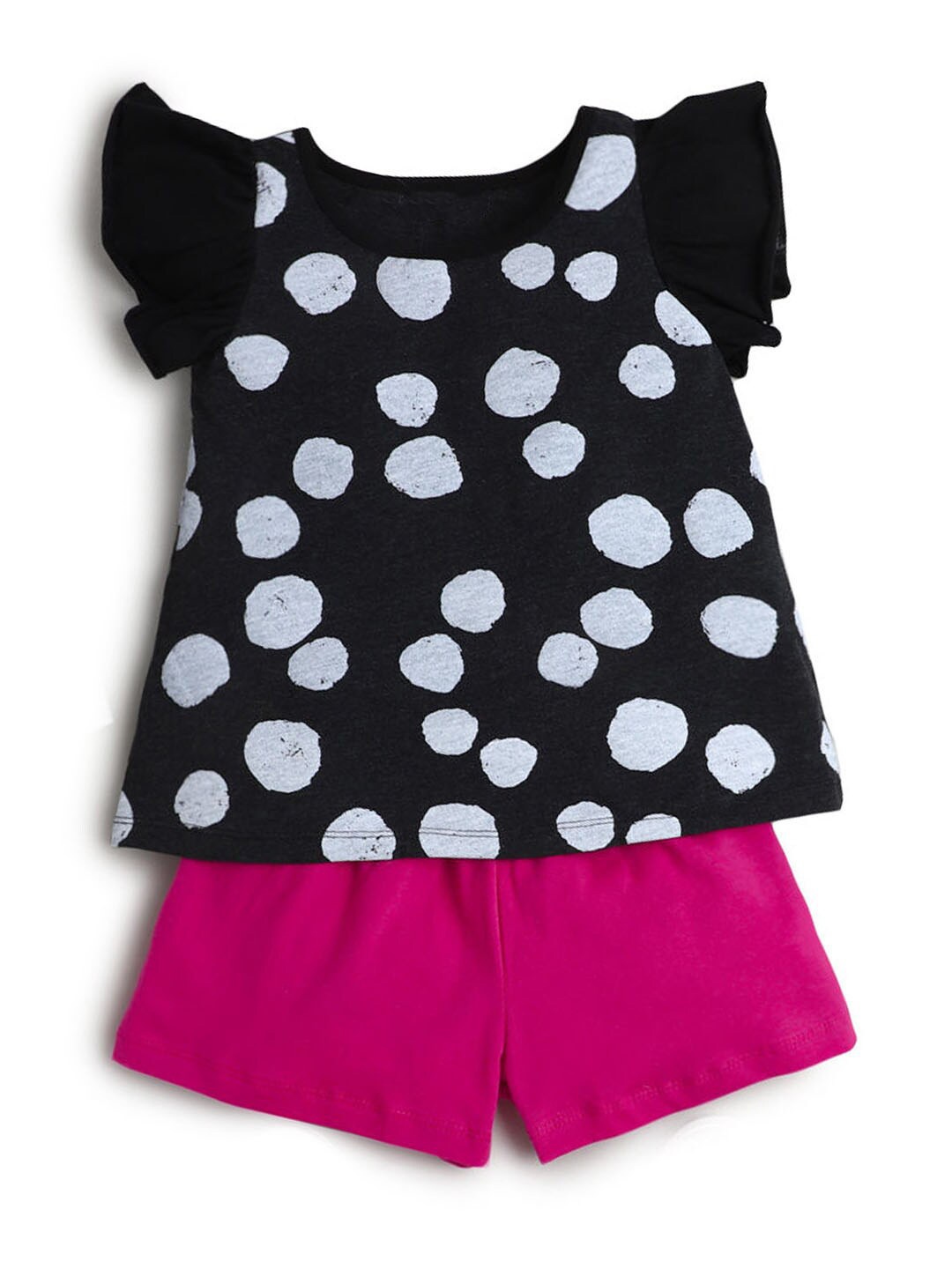 

Hopscotch Girls Black & White Printed Round Neck A-Line Dress
