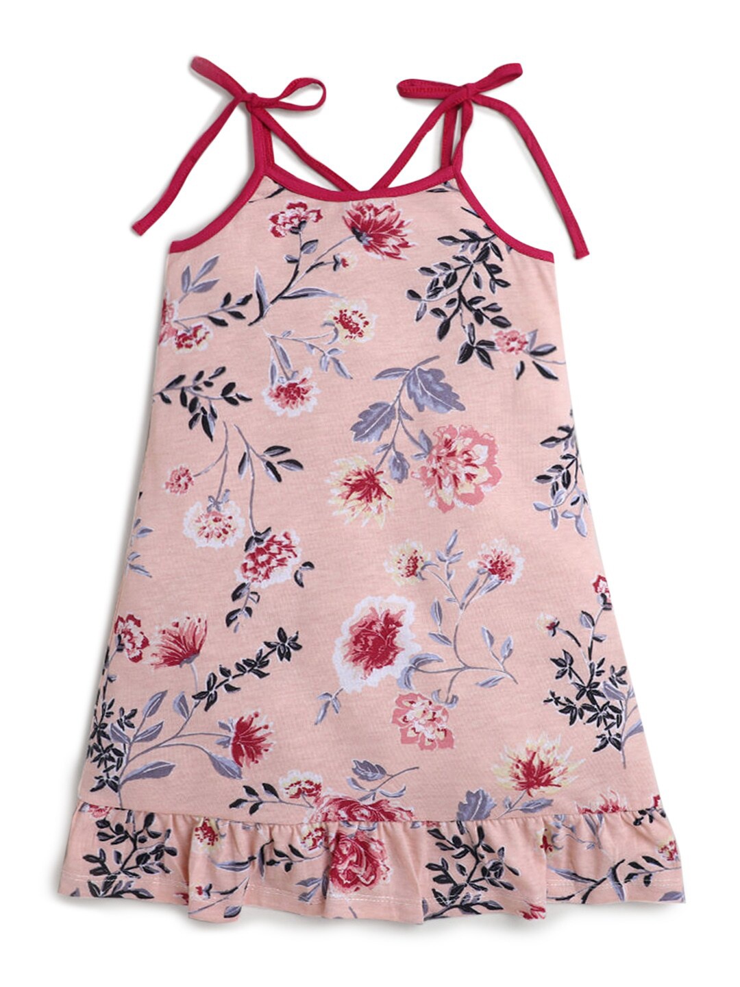 

Hopscotch Girls Pink & White Printed Nightdress