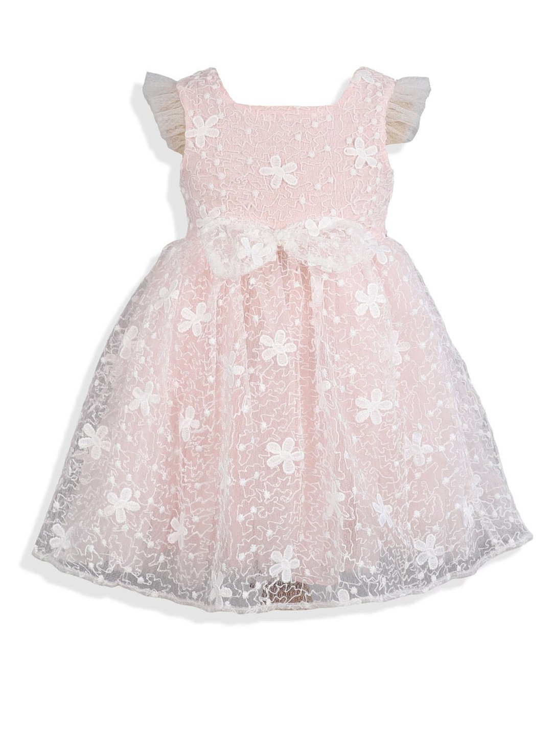 

Hopscotch Pink Embellished Fit and Flare Dress