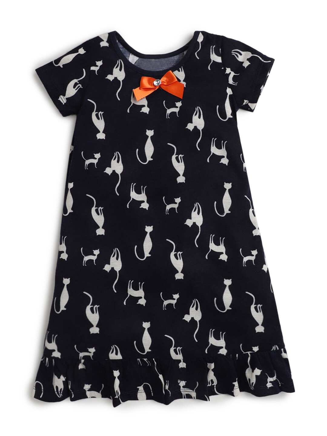 

Hopscotch Girls Blue Printed Nightdress