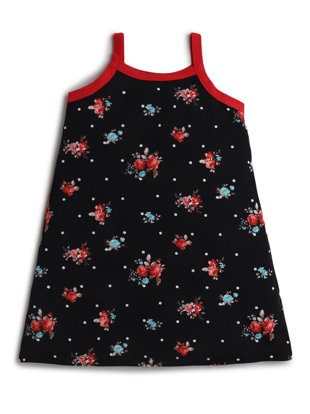 

Hopscotch Girls Black Floral Printed Nightdress