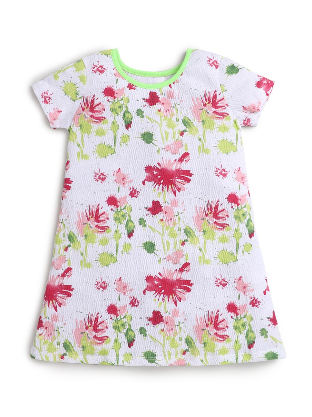 

Hopscotch White & Pink Floral A-Line Dress