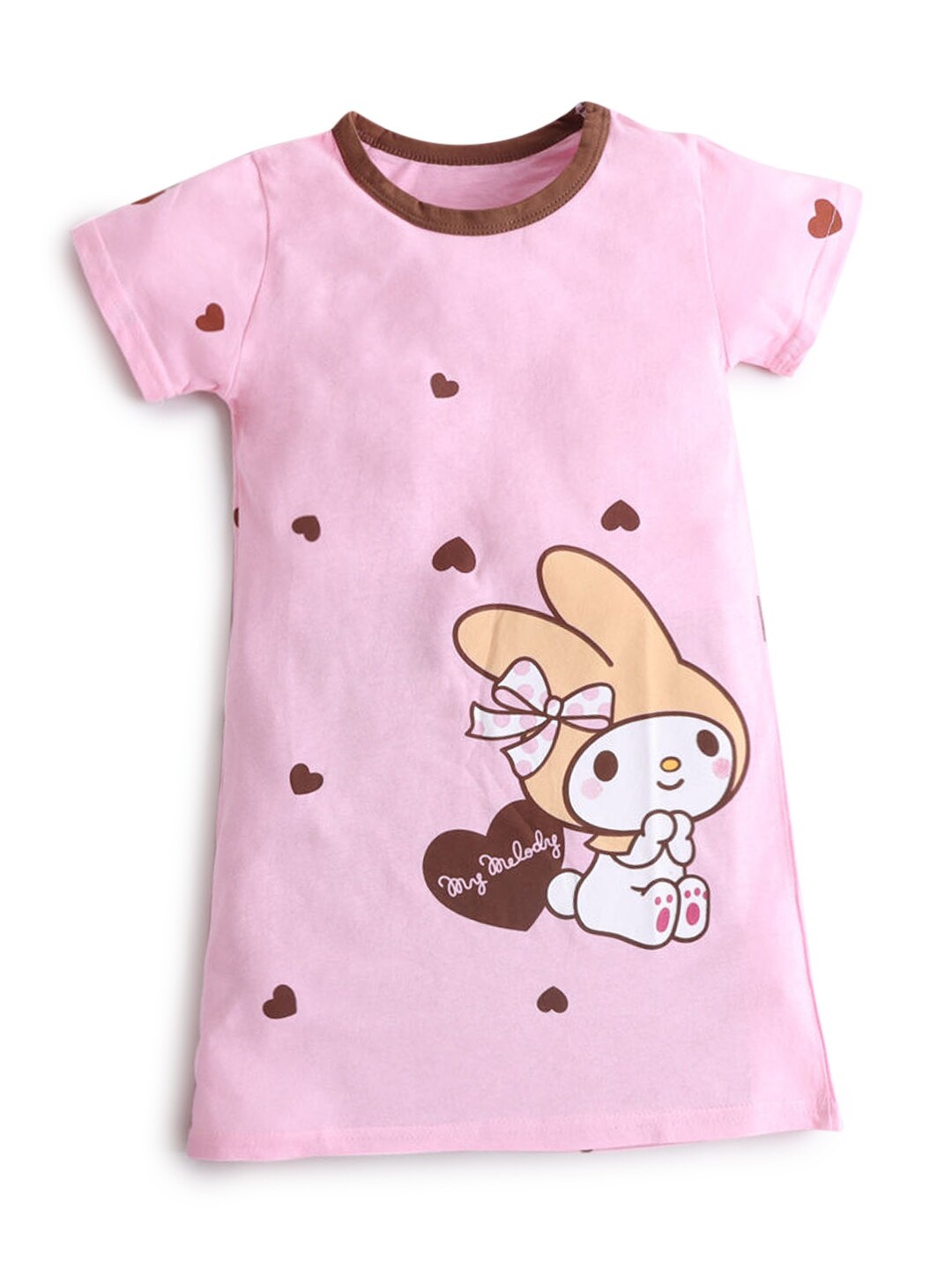 

Hopscotch Girls Pink Printed Nightdress