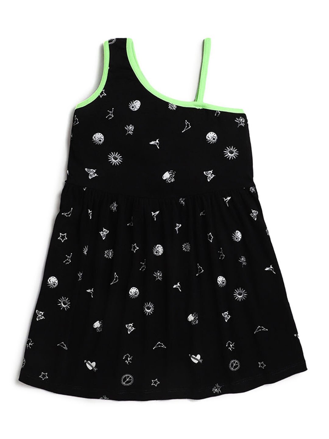 

Hopscotch Black & White Floral One Shoulder Dress