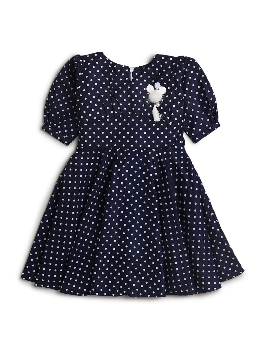 

Hopscotch Blue & White Polka Dots Cotton Dress