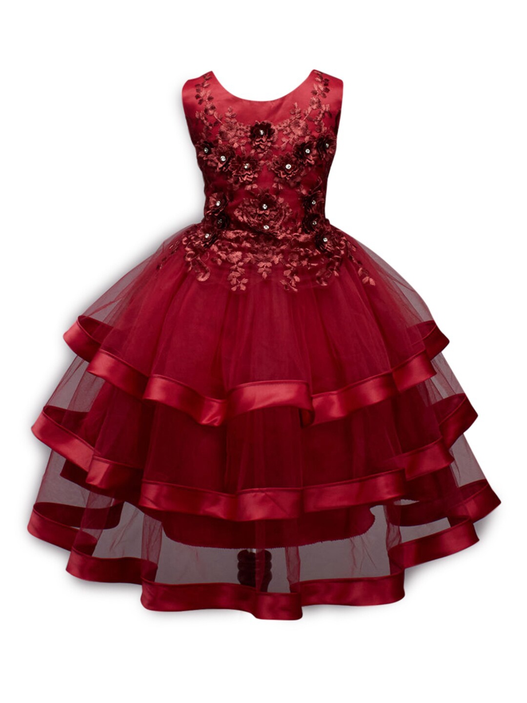 

Hopscotch Girls Red Layered Maxi Dress