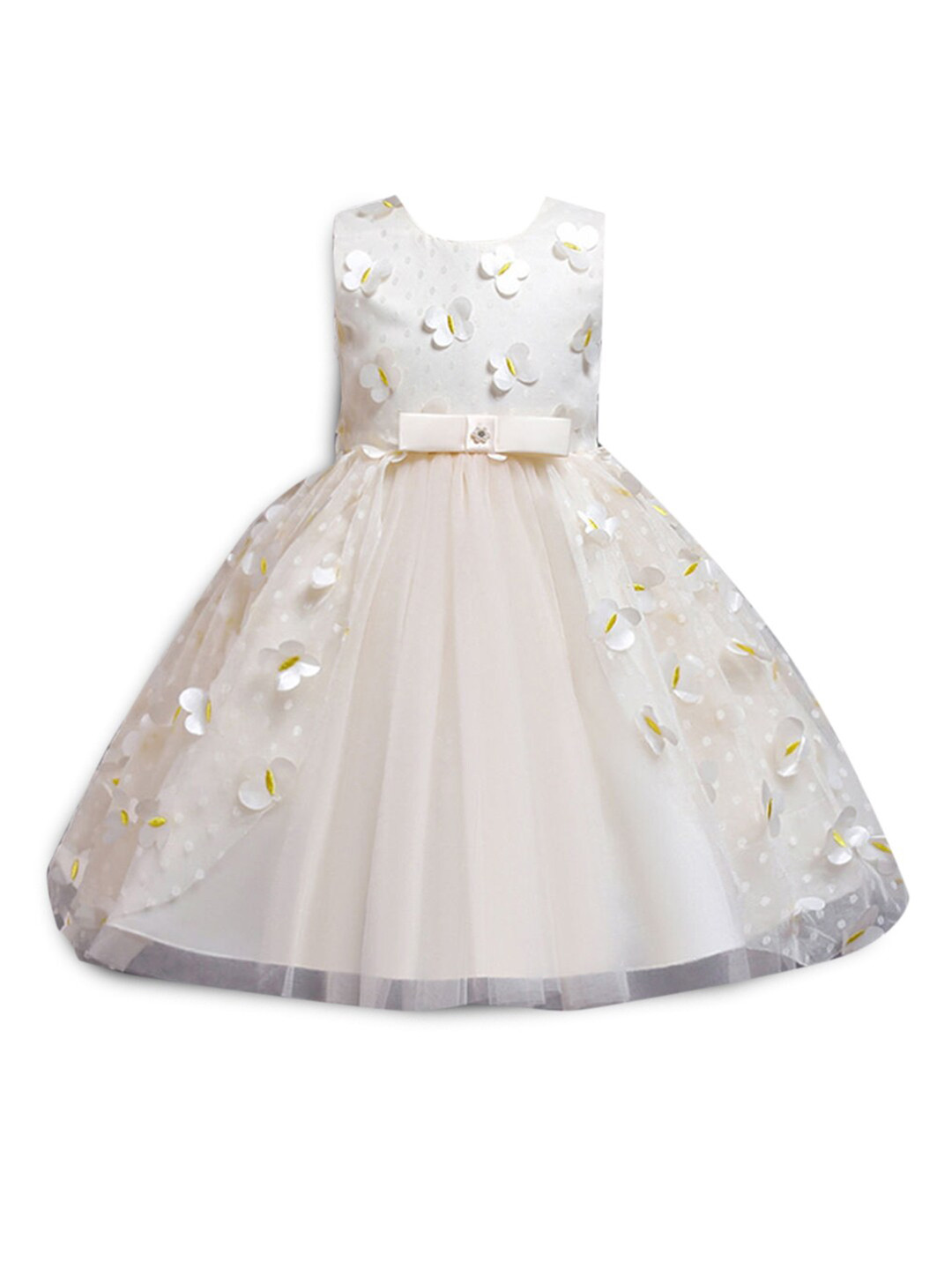 

Hopscotch Beige & White Floral Dress