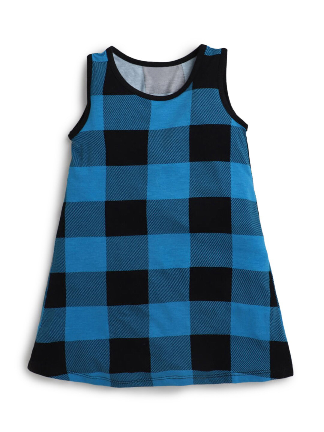 

Hopscotch Girls Blue & Black Checked A-Line Dress