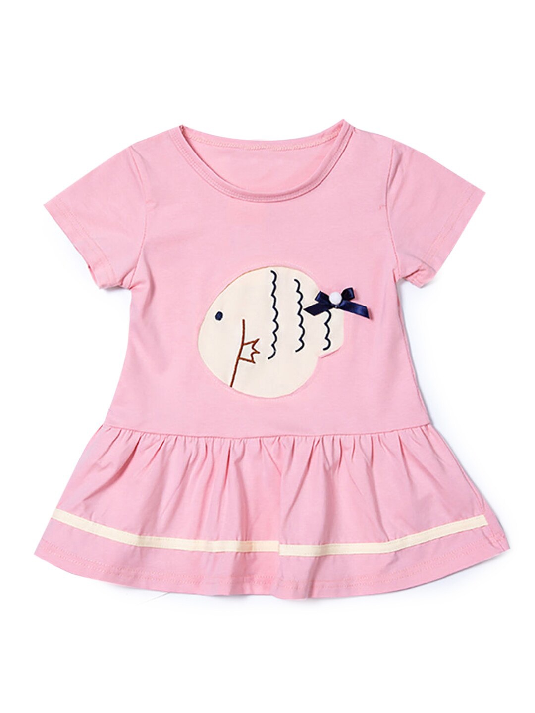 

Hopscotch Pink Drop-Waist Cotton Dress