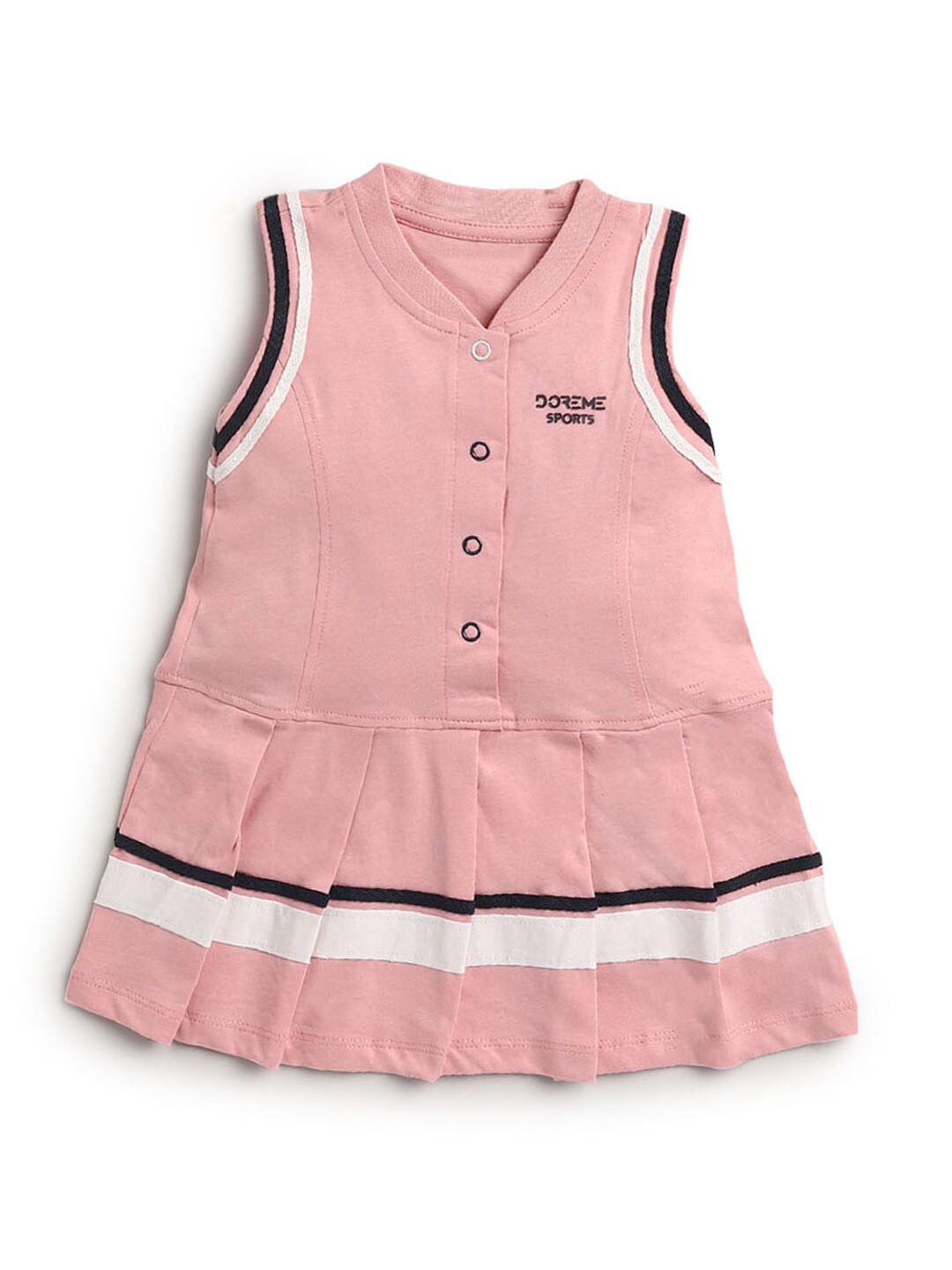 

Hopscotch Girls Pink A-Line Cotton Midi Dress