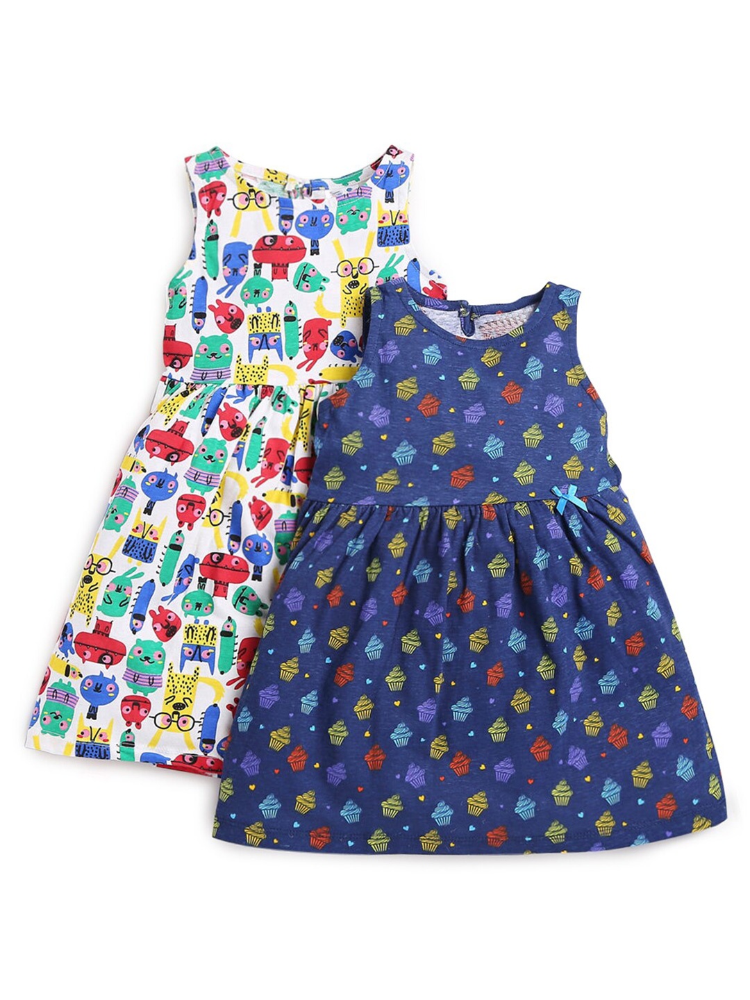 

Hopscotch Girls Pack Of 2 Pure Cotton Dresses, Blue