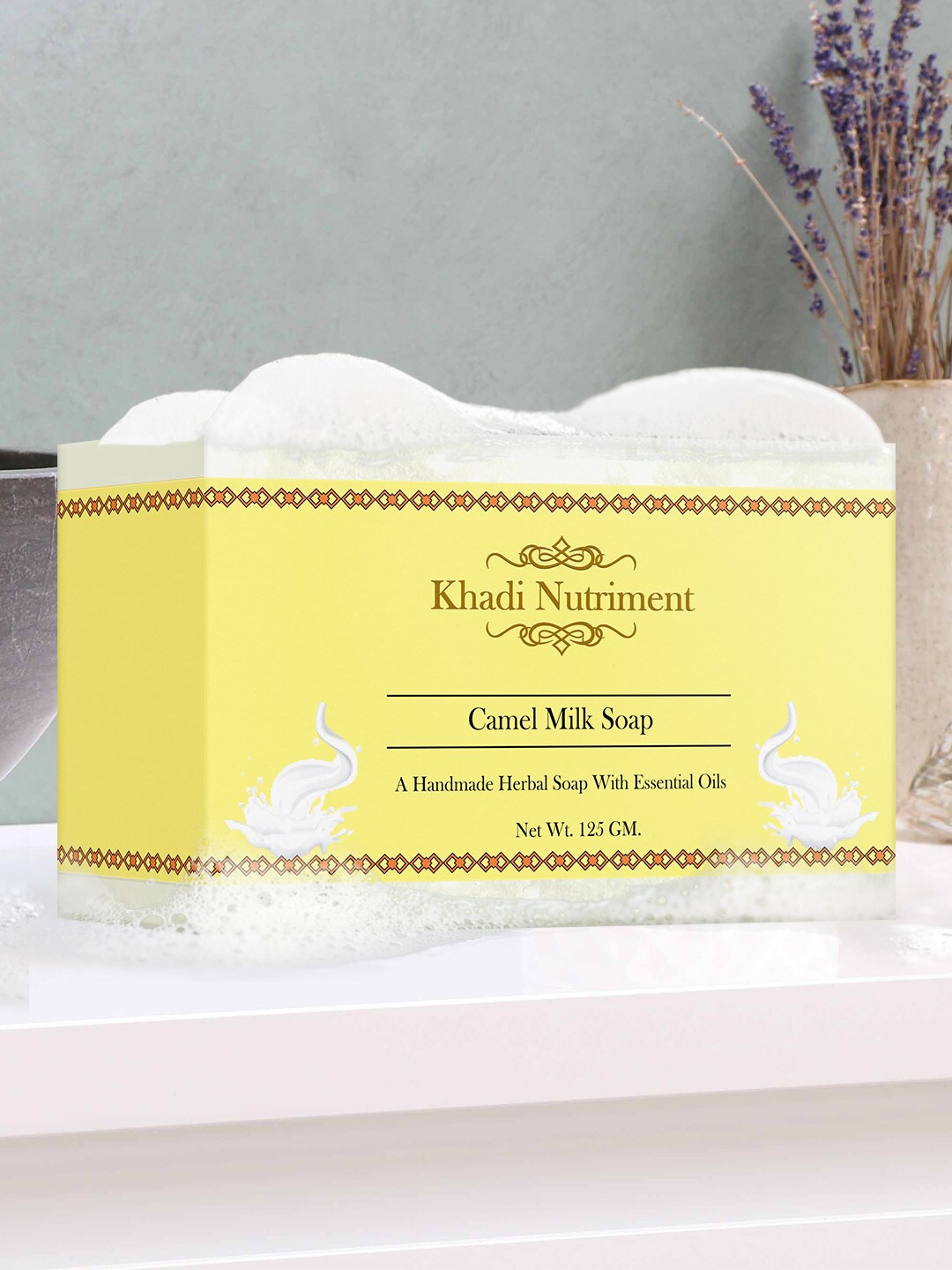 

Nutriment Khadi Set of 5 Camel Milk Herbal Soap 125 g each, Yellow