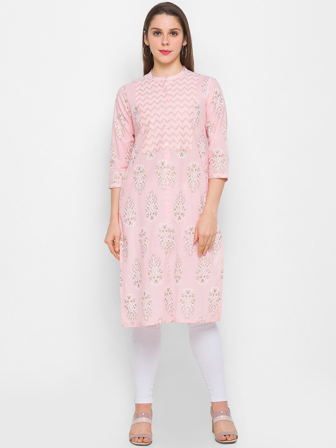 

Globus Women Pink Ethnic Motifs Printed Kurta