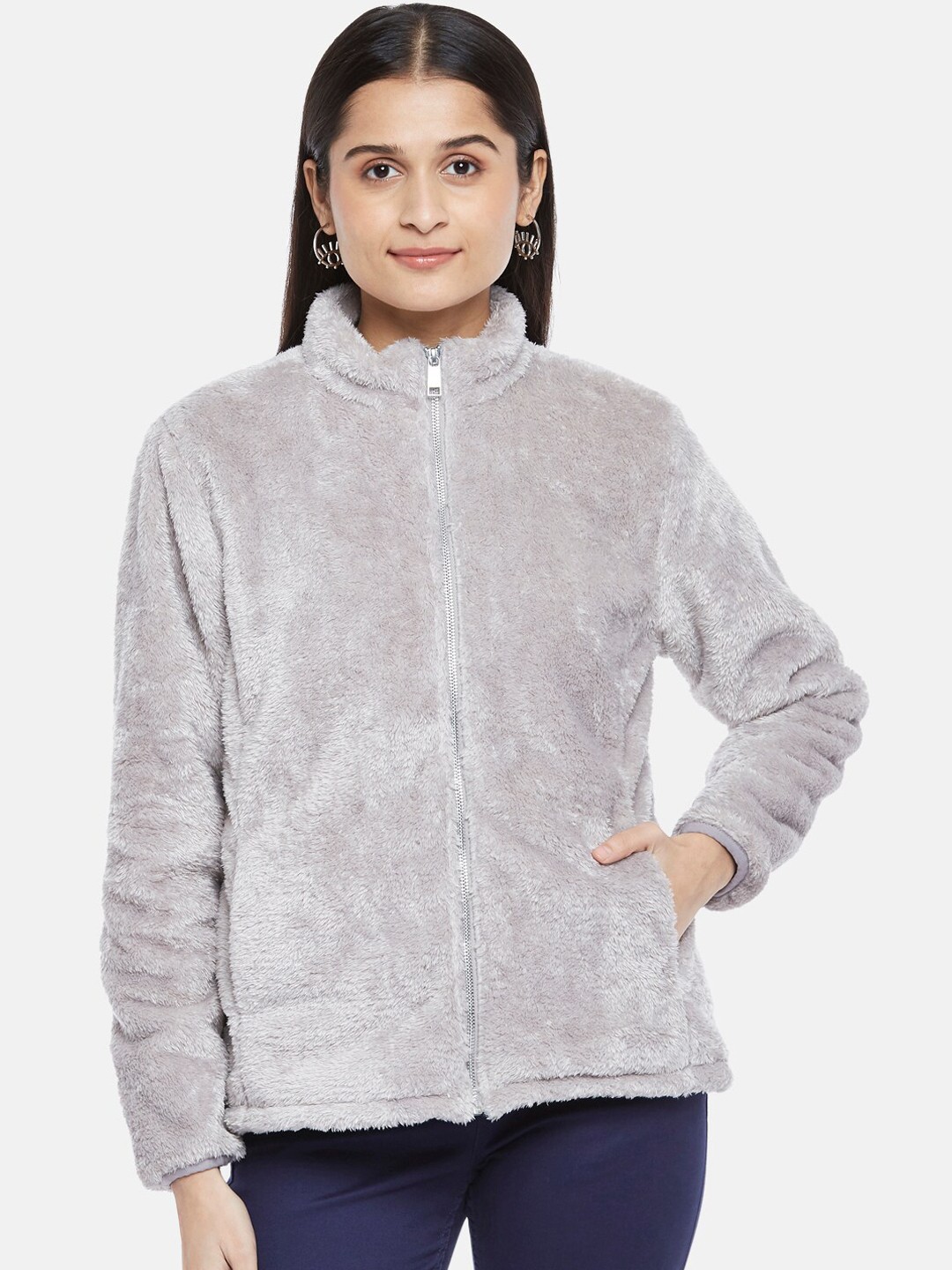 

Honey by Pantaloons Women Grey Bomber Jacket