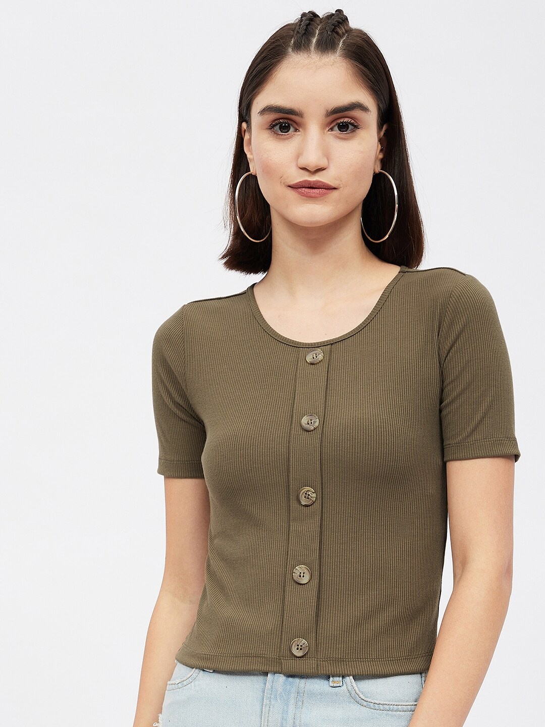 

Harpa Women Olive Green Top