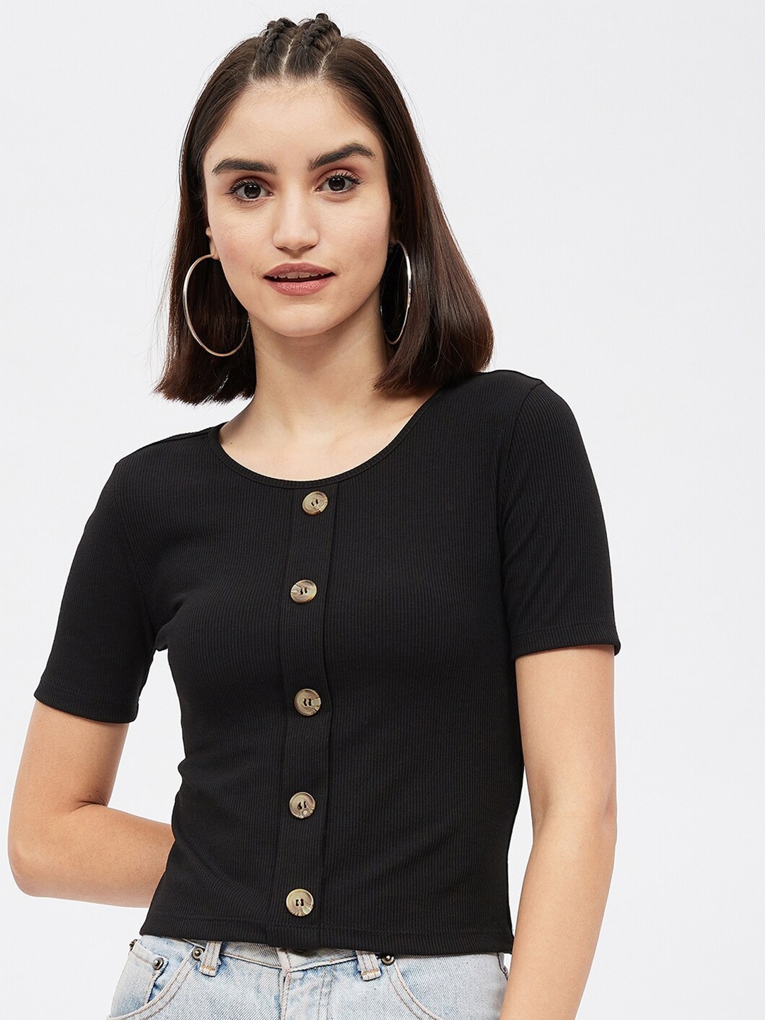 

Harpa Women Black Crop Top