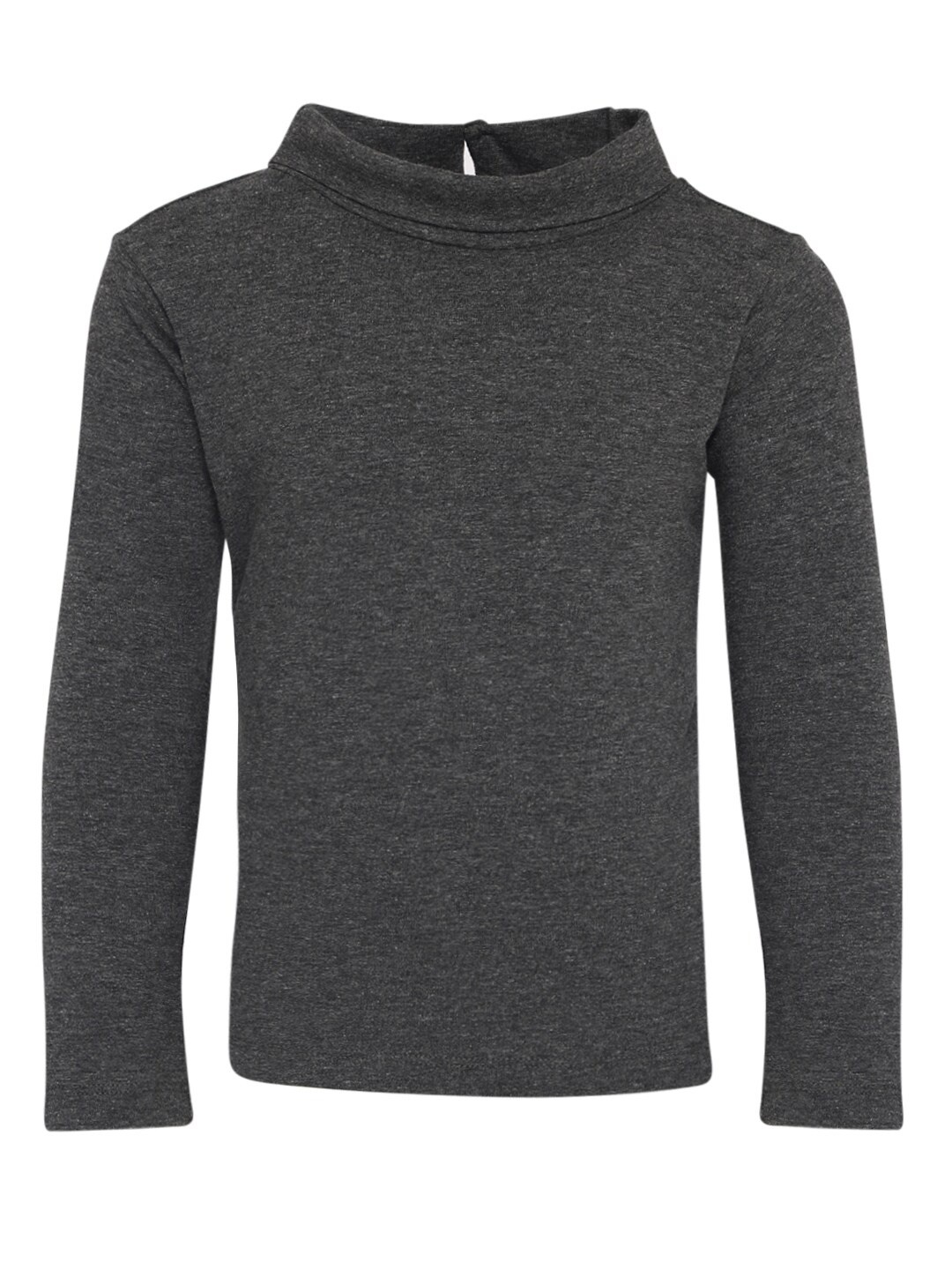 

A Little Fable Girls Charcoal Grey Turtle Neck Cotton T-shirt