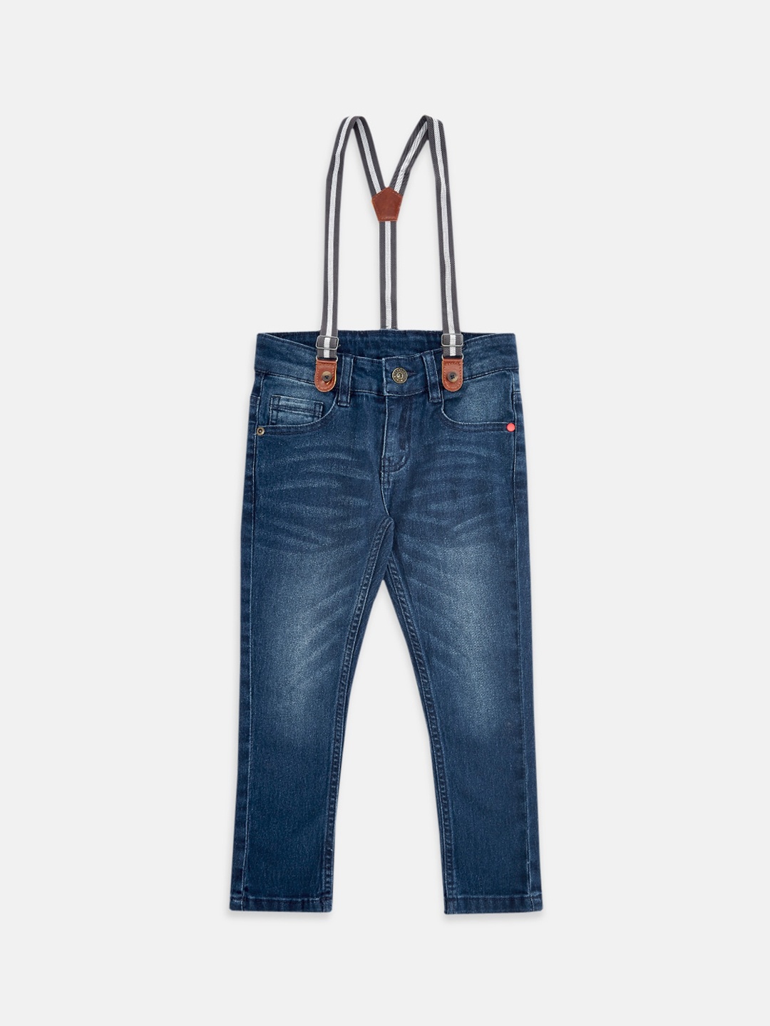 

Pantaloons Junior Boys Blue Tapered Fit Heavy Fade Jeans
