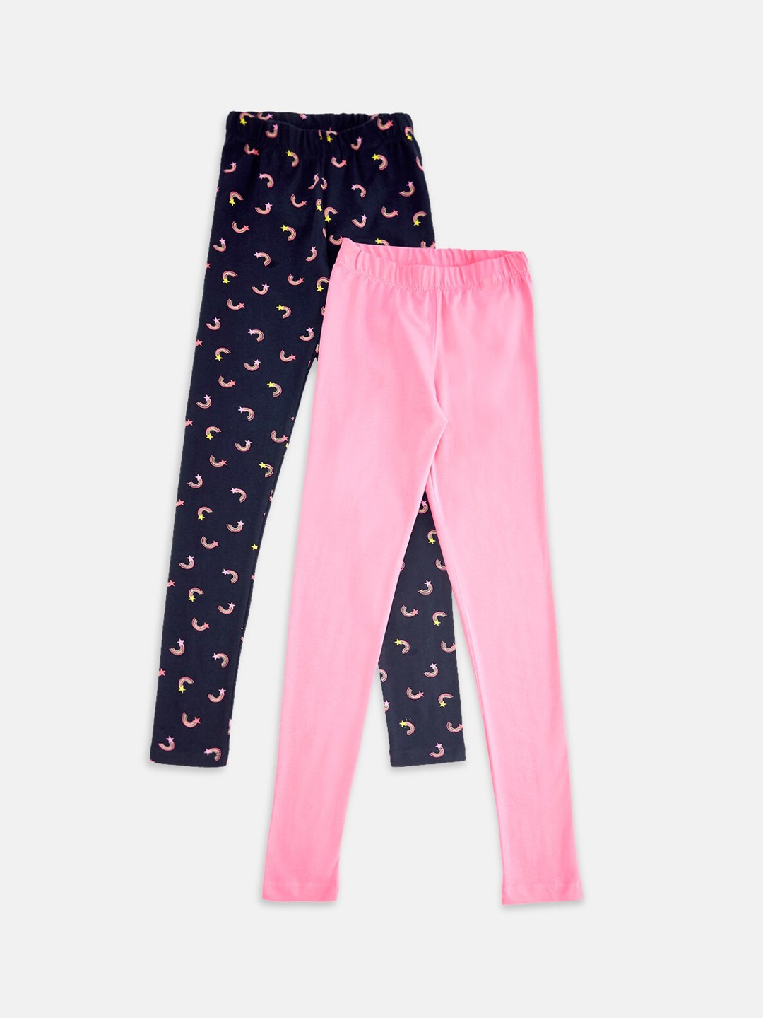 

Pantaloons Junior Girls Pack of 2 Churidar Length Leggings, Pink