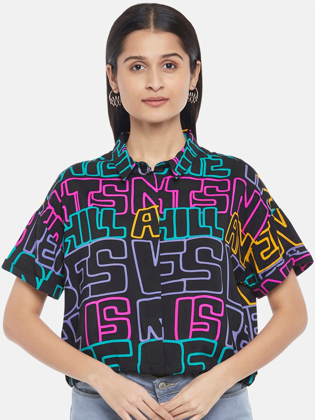 

People Women Multicoloured Printed Casual Shirt, Multi