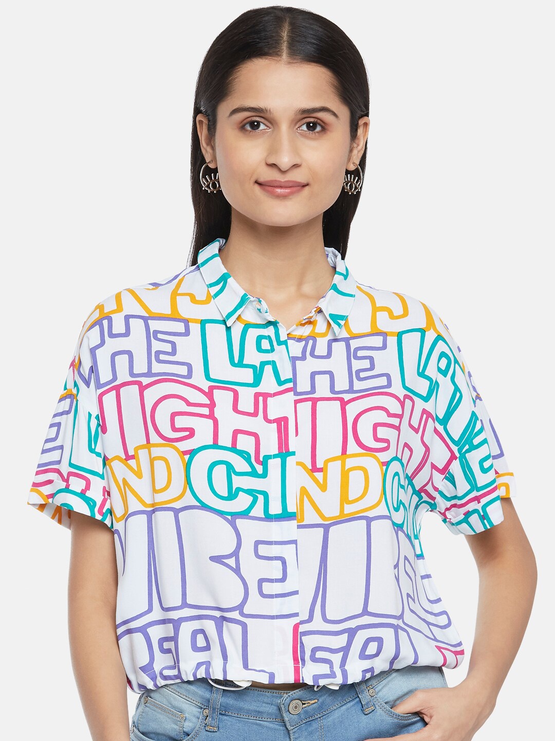 

People Women Multicoloured Printed Casual Shirt, Multi