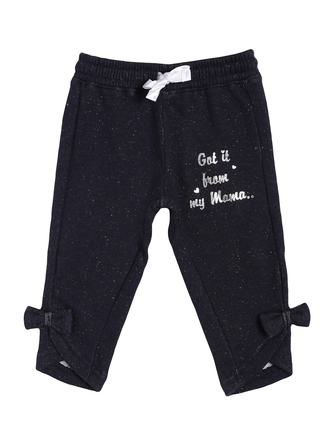 

Bodycare Kids Girls Navy Blue Printed Regular-Fit Cotton Track Pants