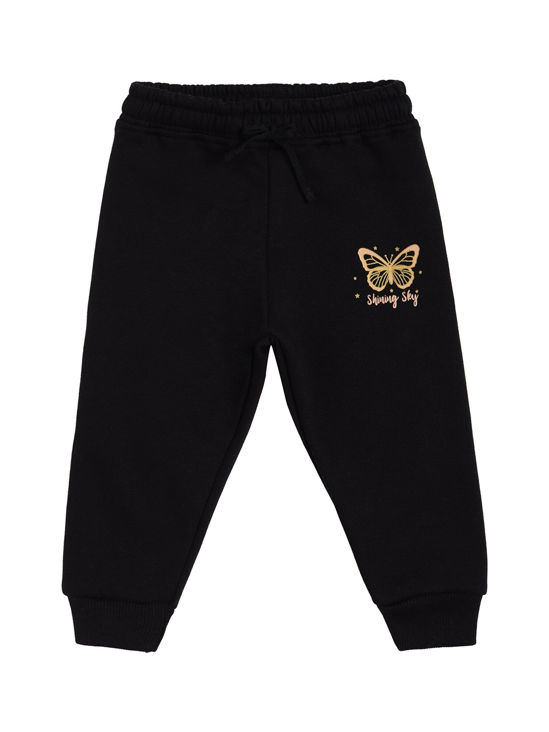 

Bodycare Kids Infant Girls Black Solid Cotton Joggers