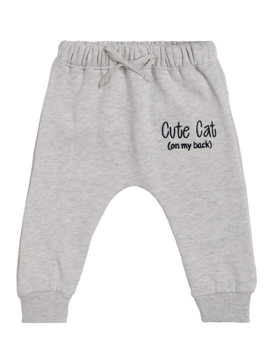 

Bodycare Kids Girls Grey & Black Printed Cotton Joggers