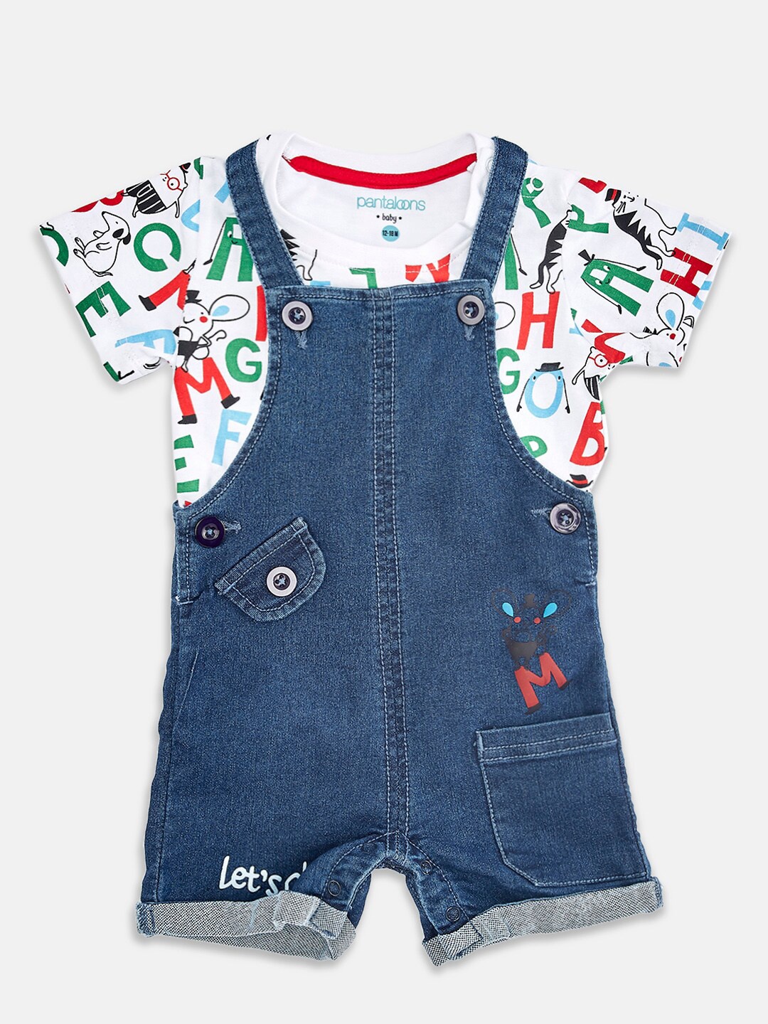 

Pantaloons Baby Boys Blue Printed T-shirt with Shorts
